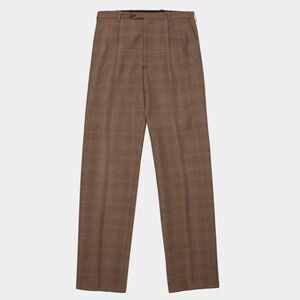 Bally Plaid Tailored Straight Leg Pants In Multicolor Wool